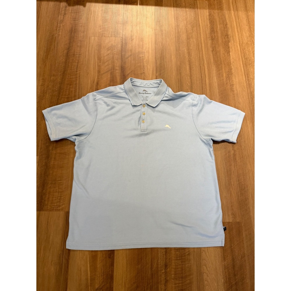 Tommy Bahama Polo Shirt Mens 2XL Blue Supima Cotton Emfielder 163-T20856